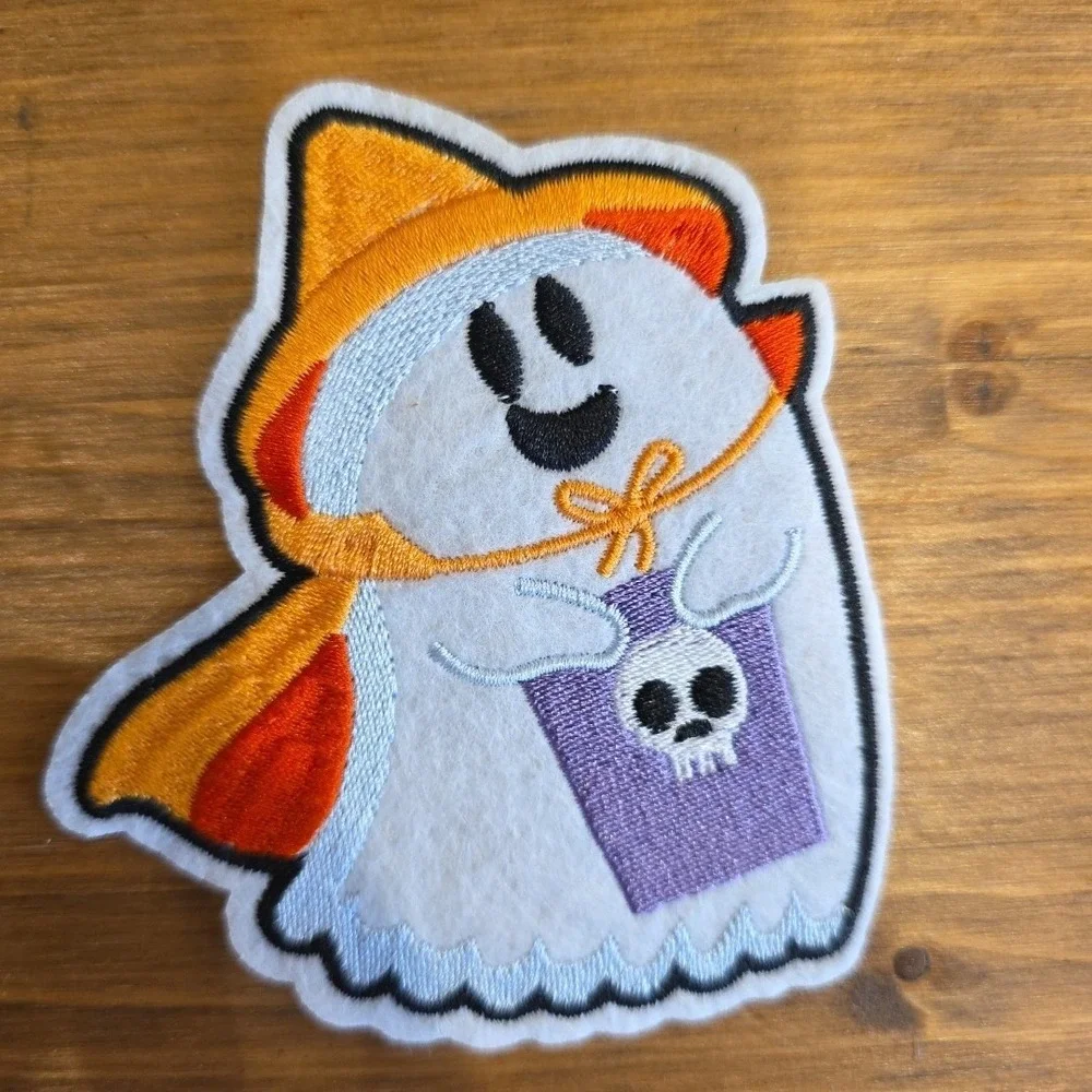 NEW Set Of 9 Cute Funny Ghost Embroidered Iron On Patch Halloween Trick or Treat